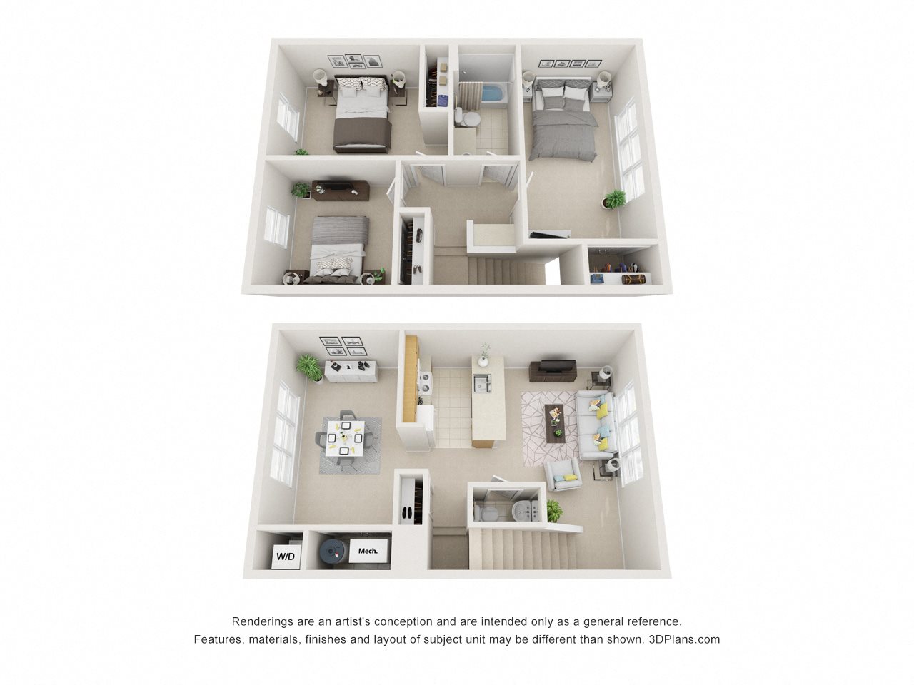 Floor Plans of The Gardens at Birmingham in Ewing, NJ
